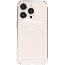 iPhone 14 Pro Max Case Hülle - Gummi Silikon bumper super flexibel mit Kartenhalter transparent