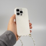 iPhone 14 Pro Max Case Hülle - Bio Eco-Friendly Vegan mit Handykette Necklace - Weiss