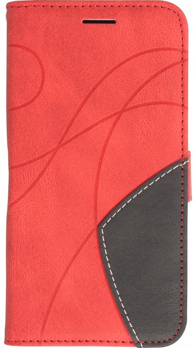 iPhone 15 Pro Max Case Hülle - Flip classical elegant fine lines - Rot