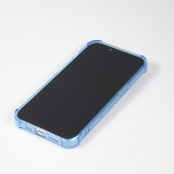 iPhone 14 Plus Case Hülle - Gummi Silikon bumper super flexibel mit Kartenhalter transparent - Blau