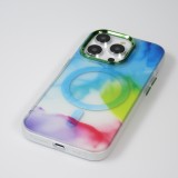 iPhone 14 Pro Case Hülle - Watercolor MagSafe semi-transparent - Multicolor