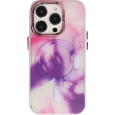 iPhone 14 Pro Case Hülle - Watercolor MagSafe semi-transparent - Violett