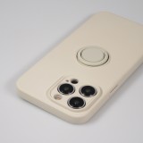 iPhone 14 Pro Case Hülle - Soft Touch mit Ring - Beige