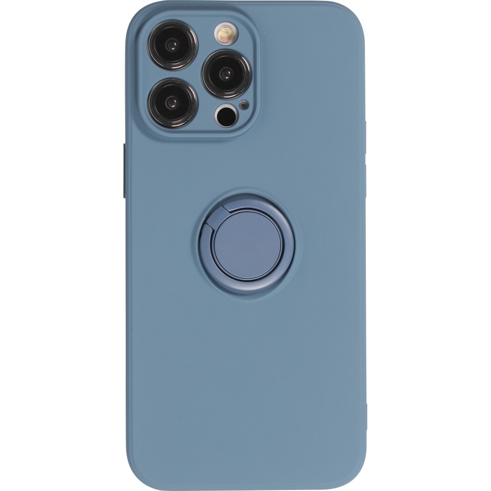 iPhone 14 Pro Case Hülle - Soft Touch mit Ring - Blau