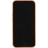 iPhone 14 Plus Case Hülle - Glattes Silikon mit Kartenfach & extra Kameraschutz - Orange