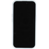 Coque iPhone 14 - Silicone mat soft touch avec lignes en relief  - Bleu clair