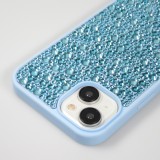 iPhone 15 Plus Case Hülle - Glitzer Diamant The Bling World - Hellblau