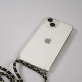 iPhone 15 Case Hülle - Gummi transparent bumper mit Seil - Grün / gold