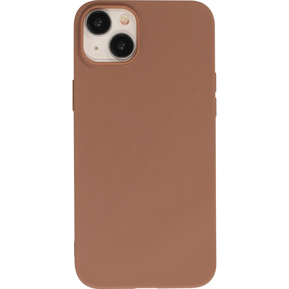 iPhone 15 Plus Case Hülle - Silikon Mat - Braun