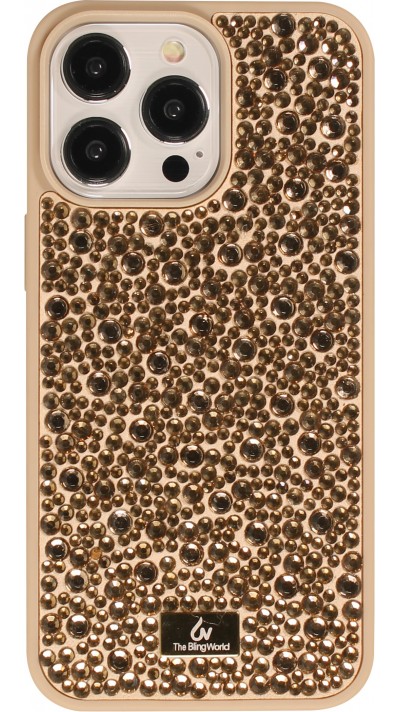 iPhone 15 Pro Max Case Hülle - Glitzer Diamant The Bling World - Gold