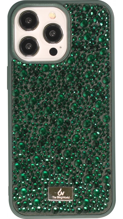 iPhone 15 Pro Max Case Hülle - Glitzer Diamant The Bling World - Grün