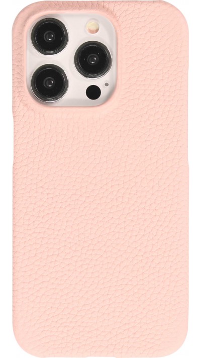 iPhone 15 Pro Max Case Hülle - Hardcase Slim aus Echtleder - Rosa