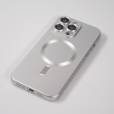 Coque iPhone 16 Pro - Gel souple avec vitre de protection caméra MagSafe - Argent