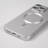 Coque iPhone 16 Pro - Gel souple avec vitre de protection caméra MagSafe - Argent