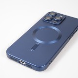 iPhone 16 Pro Max Case Hülle - Gummi weich mit Kameraschutzglas MagSafe - Dunkelblau