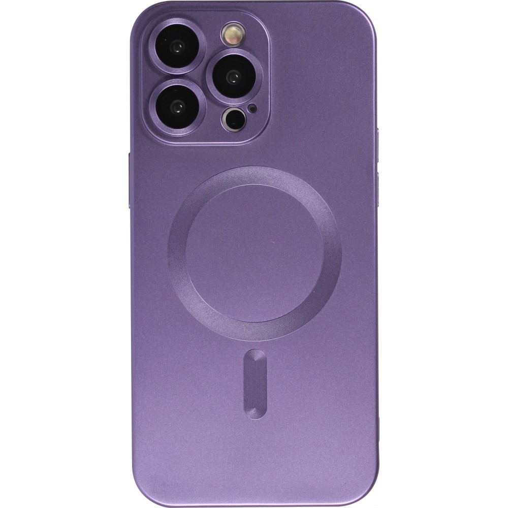 Coque iPhone 16 Pro - Gel souple avec vitre de protection caméra MagSafe - Violet