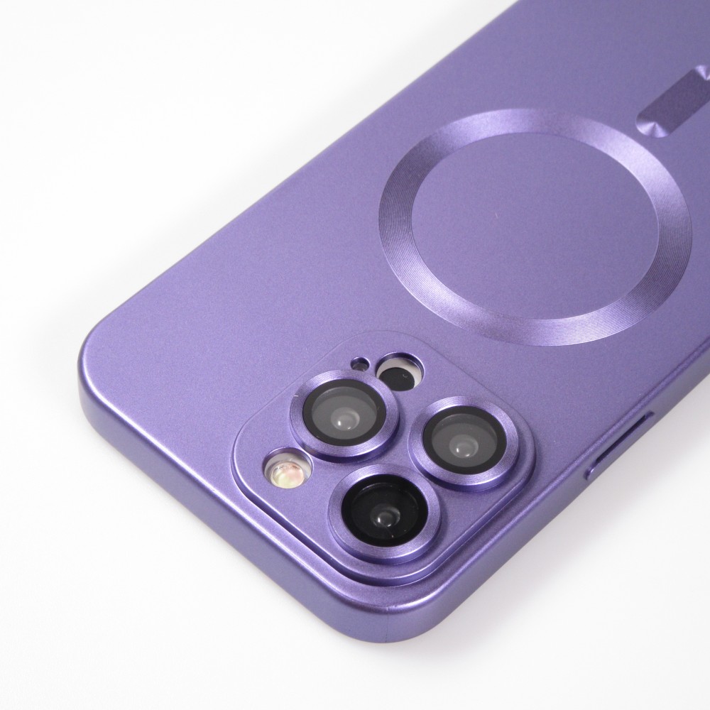 iPhone 16 Pro Case Hülle - Gummi weich mit Kameraschutzglas MagSafe - Violett