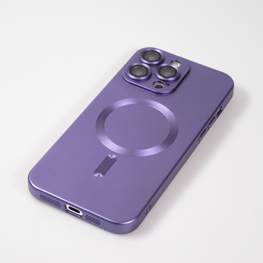 Coque iPhone 16 Pro Max - Gel souple avec vitre de protection caméra MagSafe - Violet