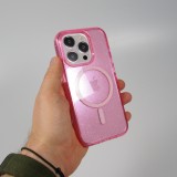 iPhone 15 Pro Max Case Hülle - Hartes Silikon mit Glitzer Rückseite und MagSafe - Rosa