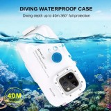 iPhone Case Hülle - Wasserdichtes Schutzcover PULUZ zum Schnorcheln und Tauchen bis 40M IPX8 Grade iPhones (small) - Weiss