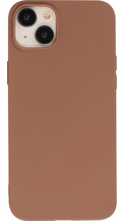 Coque iPhone 15 - Silicone Mat - Brun