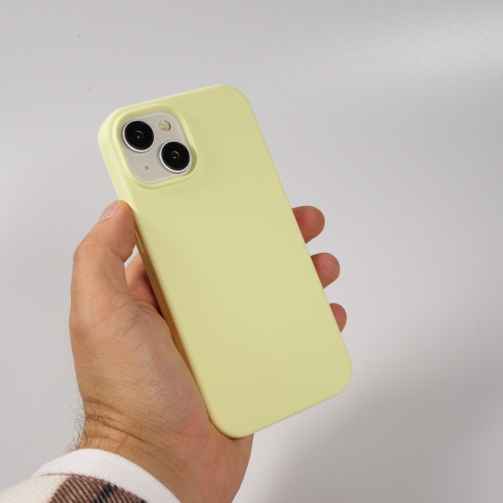 iPhone 15 Plus Case Hülle - Soft Touch - Pastellgelb