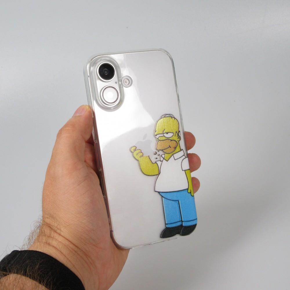 iPhone 16 Case Hülle - Gummi cartoon Homer Simpson