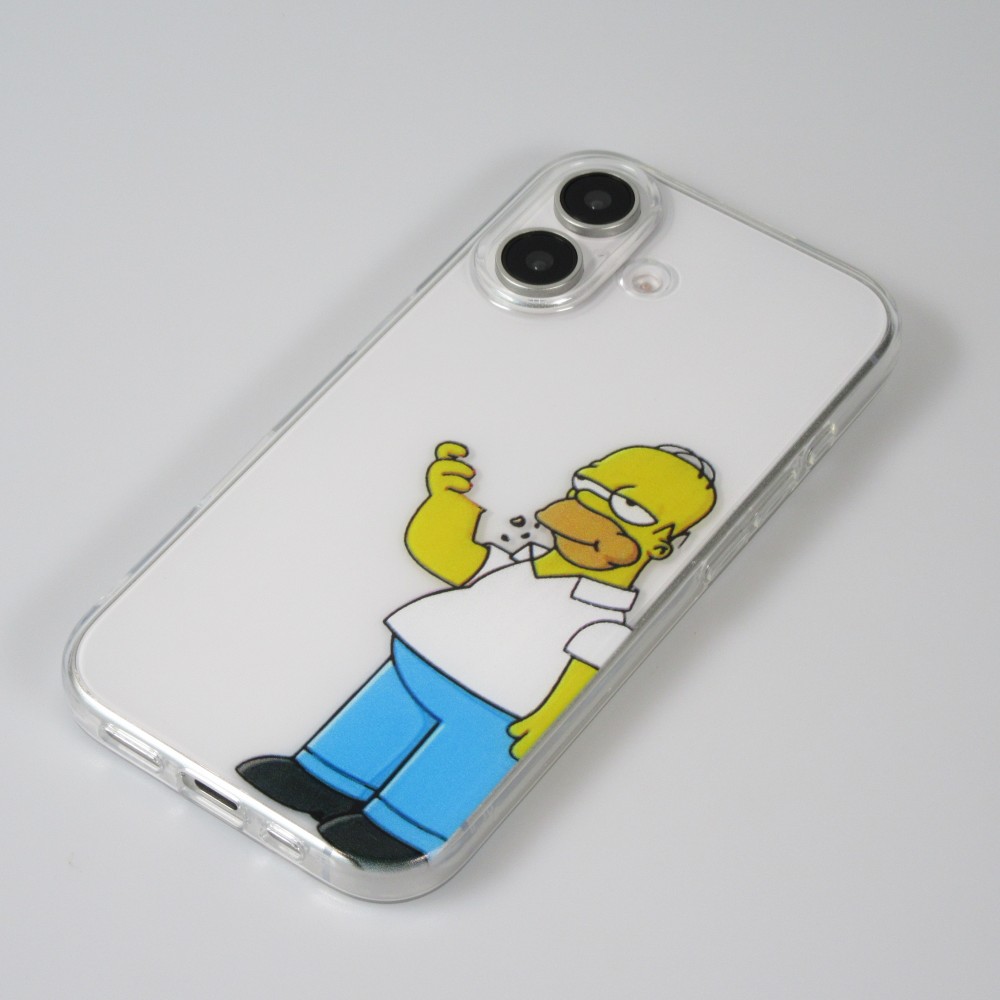 iPhone 16 Case Hülle - Gummi cartoon Homer Simpson