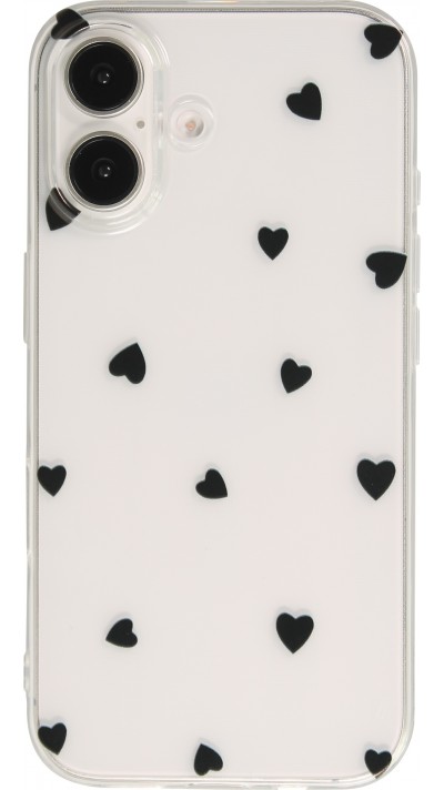 iPhone 16 Case Hülle - Gummi kleines Herz - Schwarz