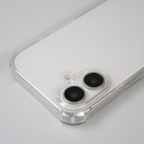 Coque iPhone 16 - Gel transparent avec lacet - Blanc tacheté