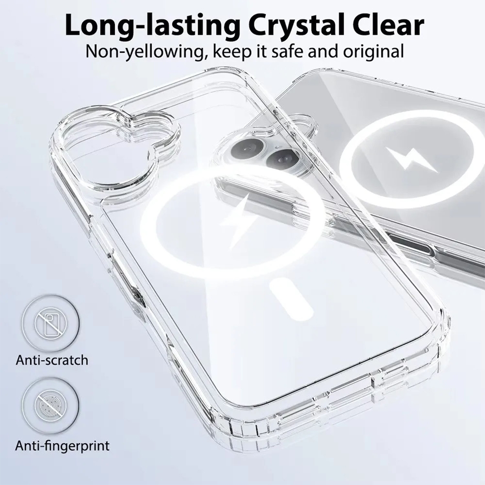 Hülle iPhone 16 - MagSafe kompatibel Gummi transparent TPU Silikon