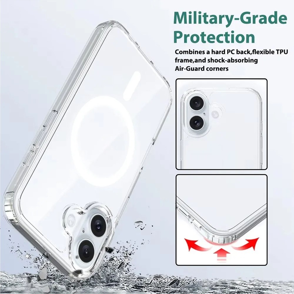 Coque iPhone 16 - Gel transparent compatible MagSafe silicone TPU Super Clear