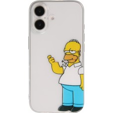 iPhone 16 Plus Case Hülle - Gummi cartoon Homer Simpson