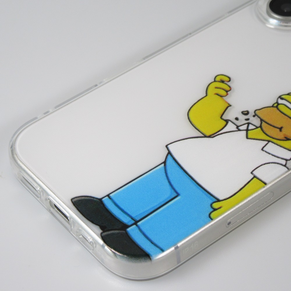 iPhone 16 Plus Case Hülle - Gummi cartoon Homer Simpson