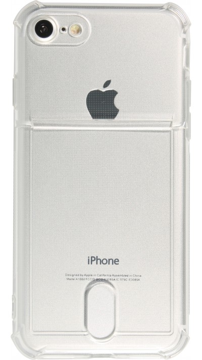 Hülle iPhone 7 / 8 / SE (2020, 2022) - Gummi Bumper Kartenhalter - Transparent