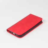 iPhone 13 Leder Tasche - Flip Wallet vintage mit Magnetverschluss und Kartenhalter - Rot