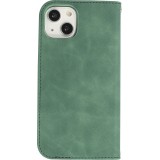 iPhone 13 Leder Tasche - Flip Wallet vintage mit Magnetverschluss und Kartenhalter - Dunkelgrün