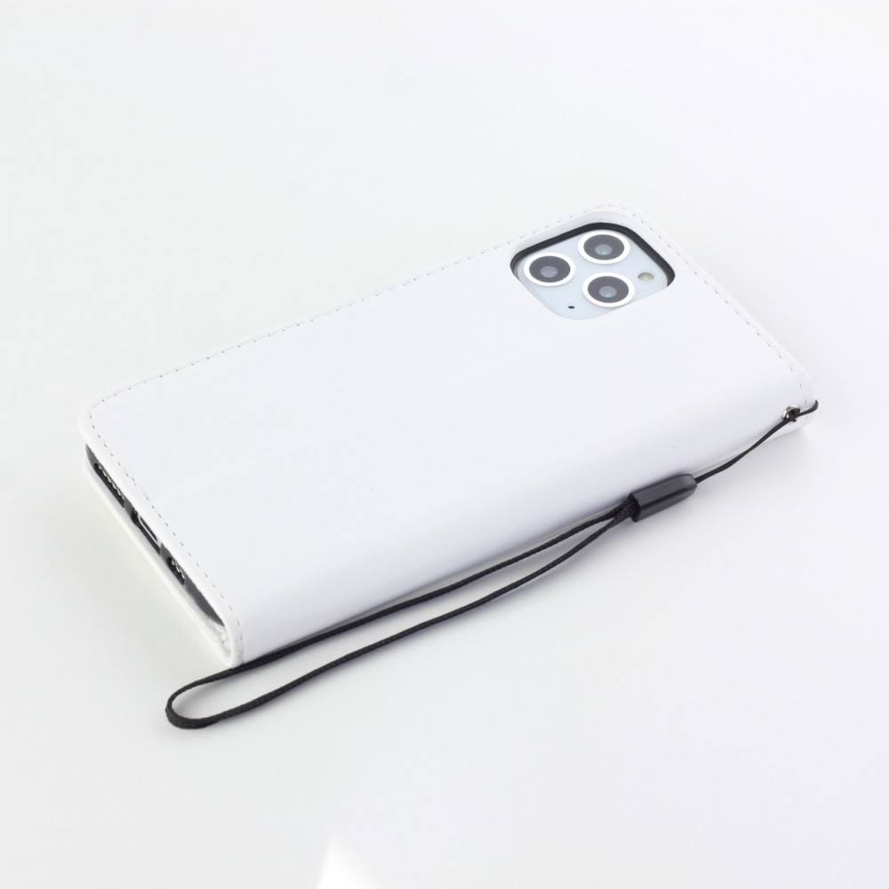 Hülle iPhone 16 Pro - Premium Flip Leder Tasche - Weiss