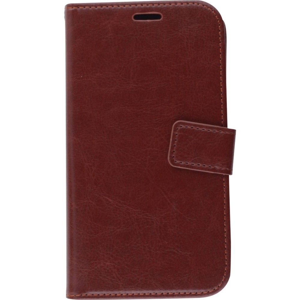 Hülle iPhone 16 Pro - Premium Flip Leder Tasche - Braun