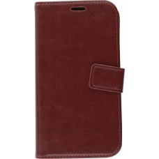 Hülle iPhone 16 Pro - Premium Flip Leder Tasche - Braun