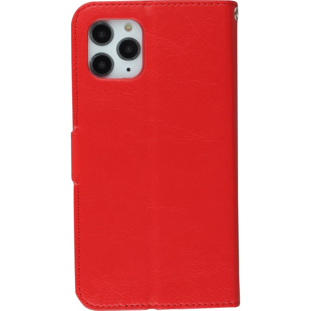 Fourre iPhone 14 Pro Max - Premium Flip cuir lisse porte-cartes - Rouge