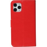 Fourre iPhone 16 Pro - Premium Flip cuir lisse porte-cartes - Rouge