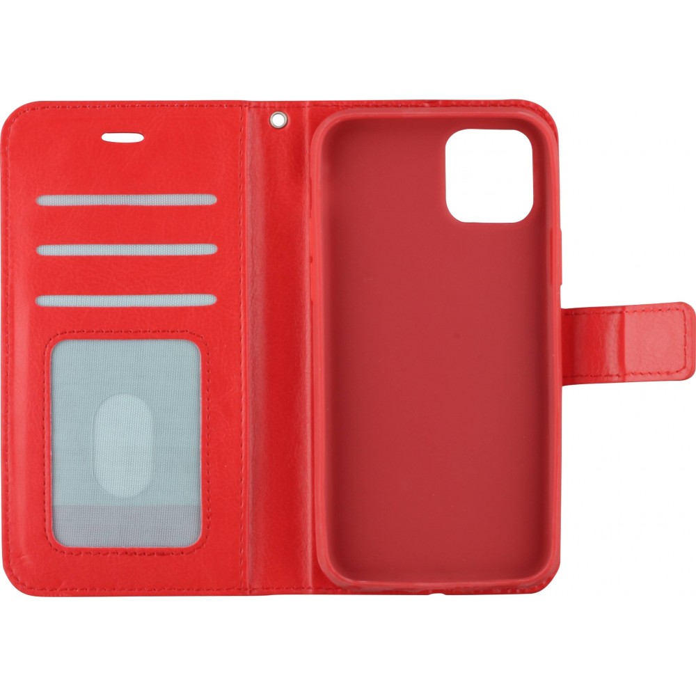 Hülle iPhone 16 Pro - Premium Flip Leder Tasche - Rot