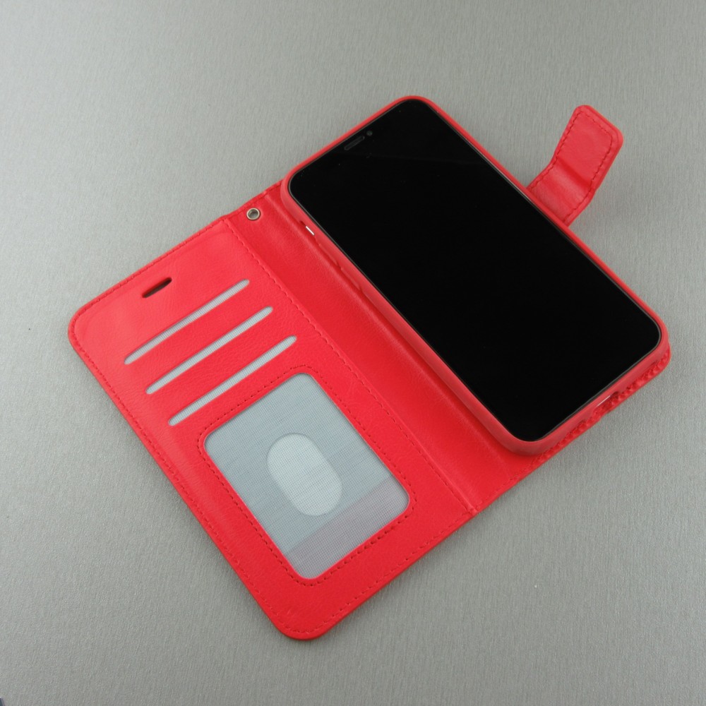 Hülle iPhone 16 Pro - Premium Flip Leder Tasche - Rot