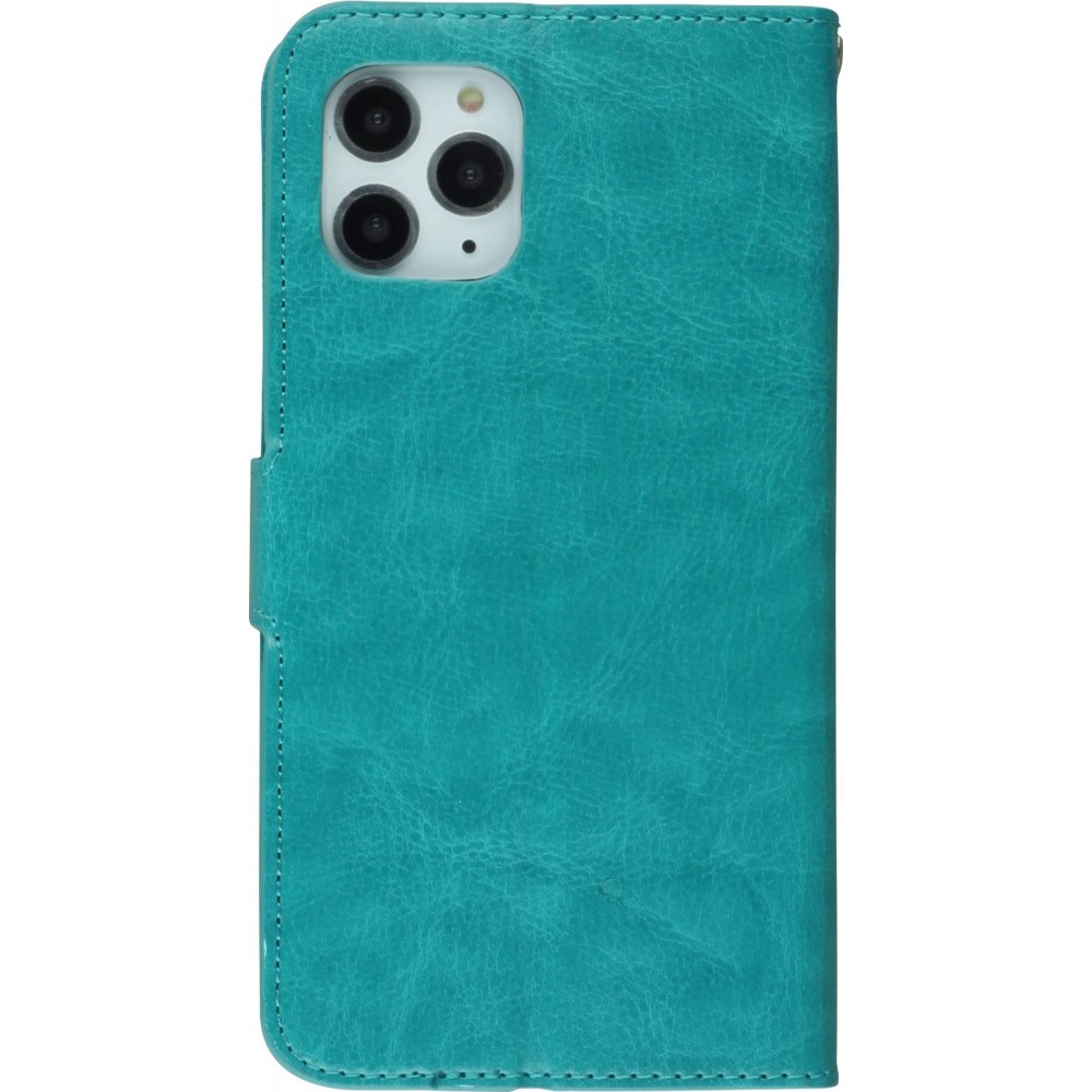 Fourre iPhone 16 Plus - Premium Flip cuir lisse porte-cartes - Turquoise