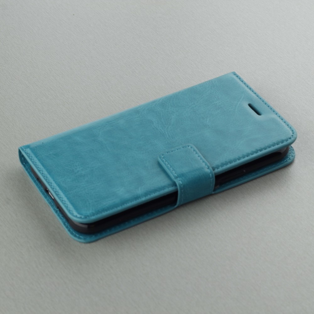 Hülle iPhone 16 - Premium Flip Leder Tasche - Türkis