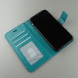 Fourre iPhone 16 Plus - Premium Flip cuir lisse porte-cartes - Turquoise