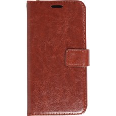 iPhone 14 Case Hülle - Premium Flip Leder Tasche - Braun