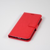 iPhone 15 Case Hülle - Premium Flip Leder Tasche - Rot