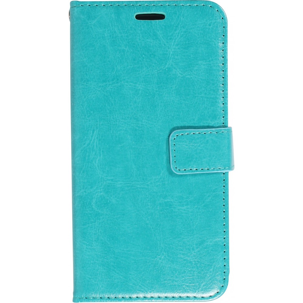 iPhone 15 Plus Case Hülle - Premium Flip Leder Tasche - Türkis